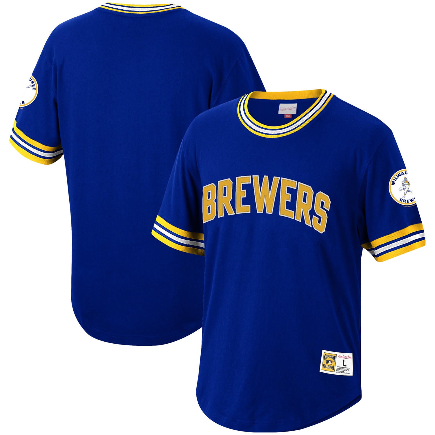 Milwaukee Brewers Mitchell & Ness Cooperstown Collection Wild Pitch Baseball Jersey T-shirt – Royal