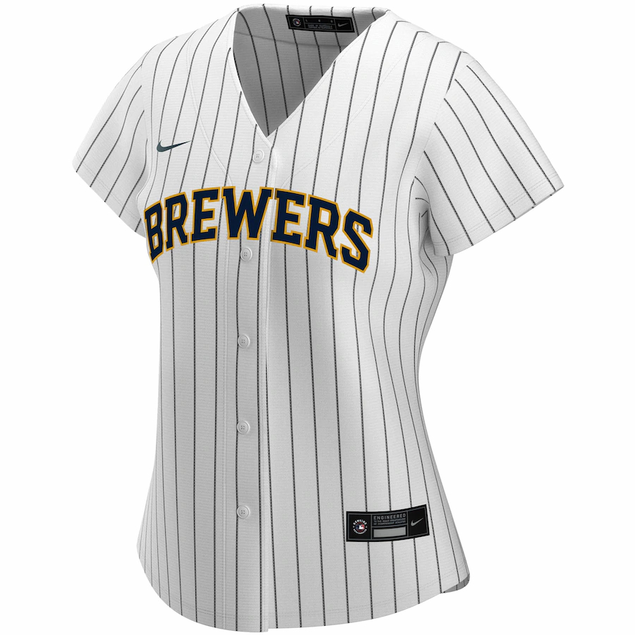 Alternative view of Milwaukee Brewers Women's Alternate 2020 Replica Team Baseball Jersey ÃƒÂ¢Ã¢â€šÂ¬Ã¢â‚¬Å“ White Navy