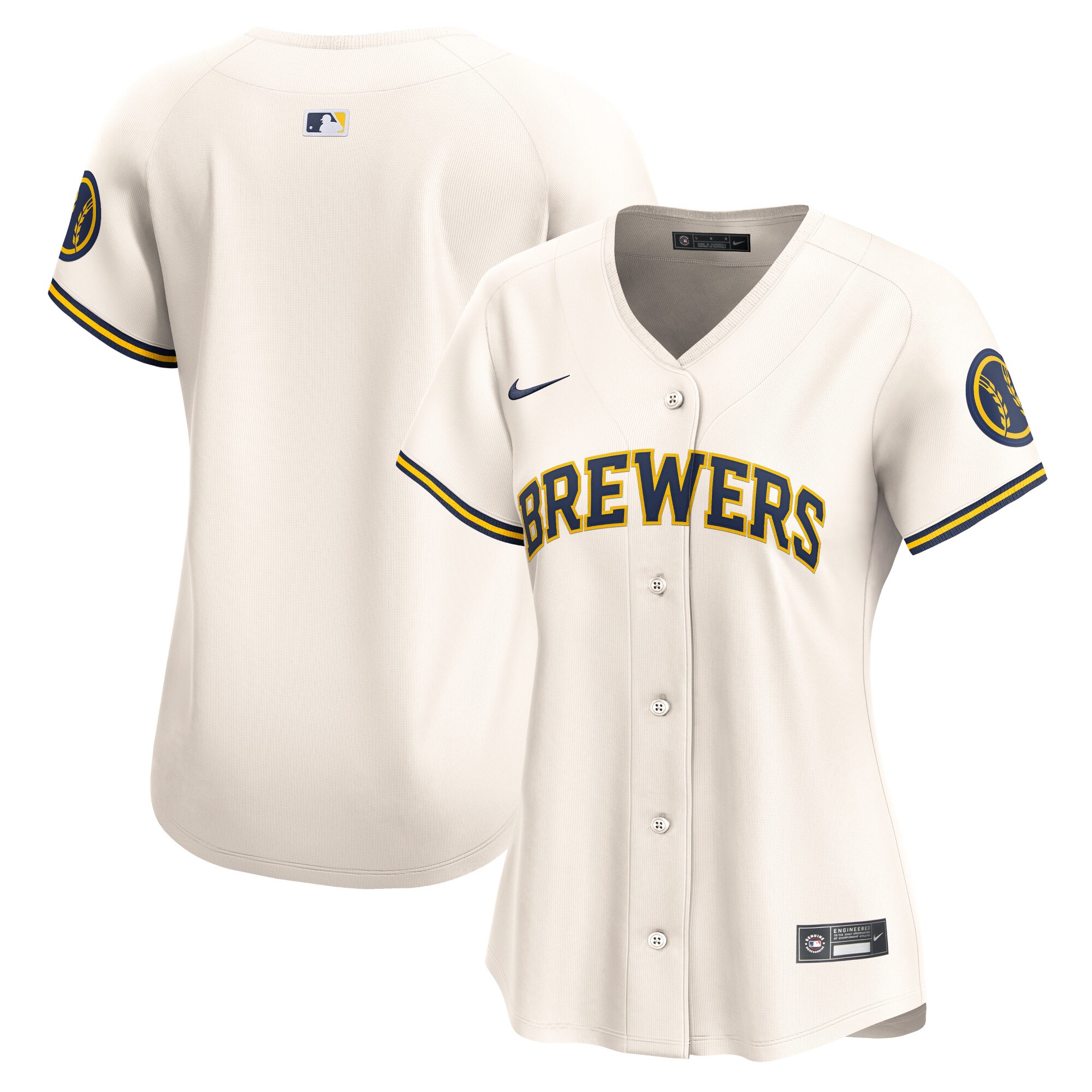 Milwaukee Brewers Women's Home Limited Baseball Jersey - Cream