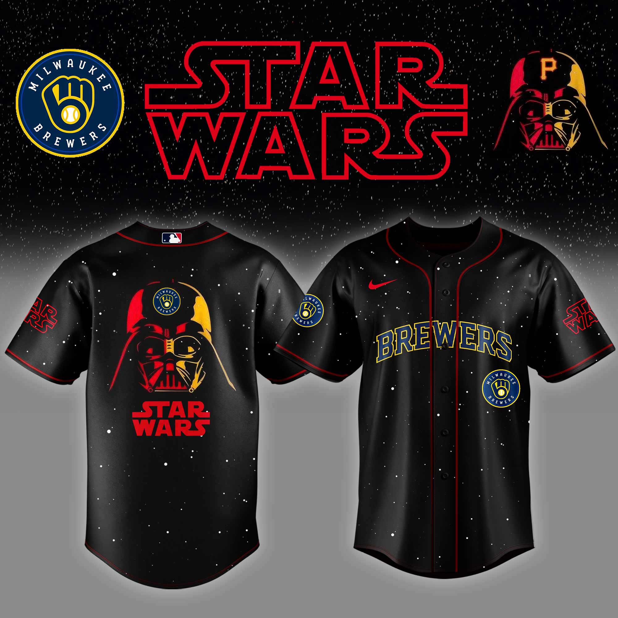 Milwaukee Brewers X Star Wars Night Custom Baseball Jersey