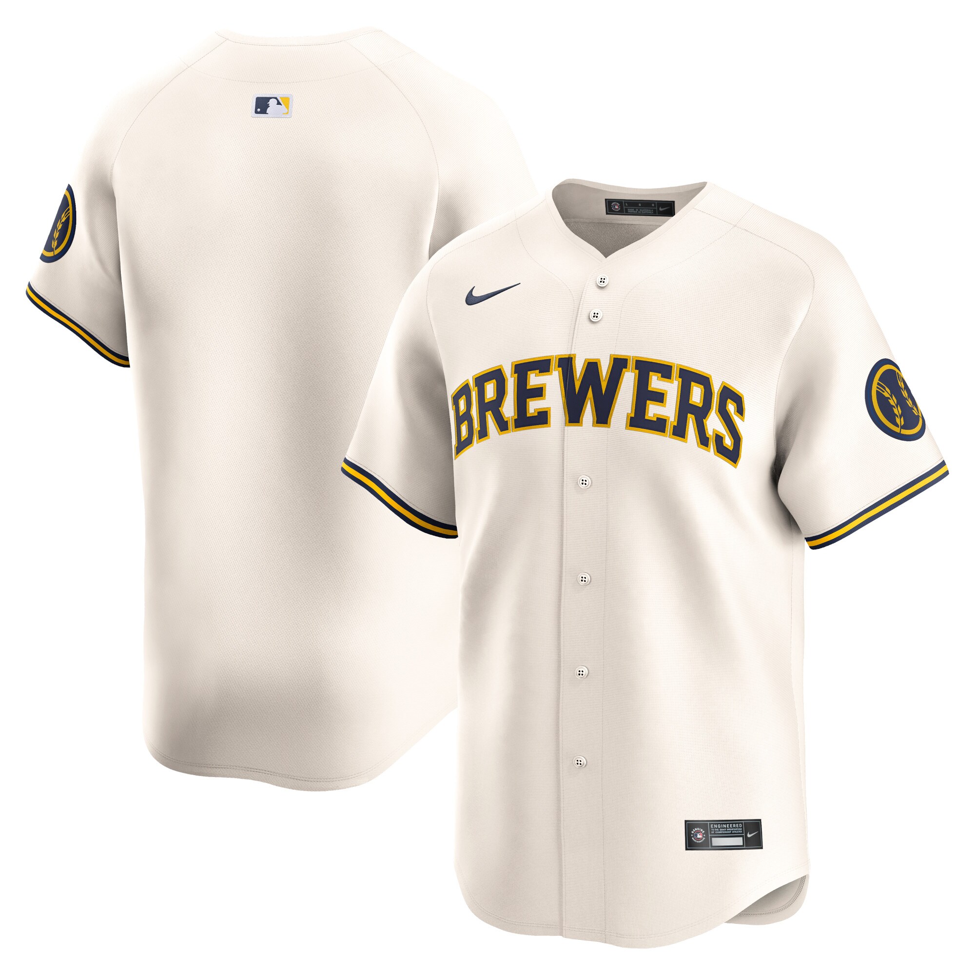 Milwaukee Brewers Youth Home Limited Baseball Jersey - Cream