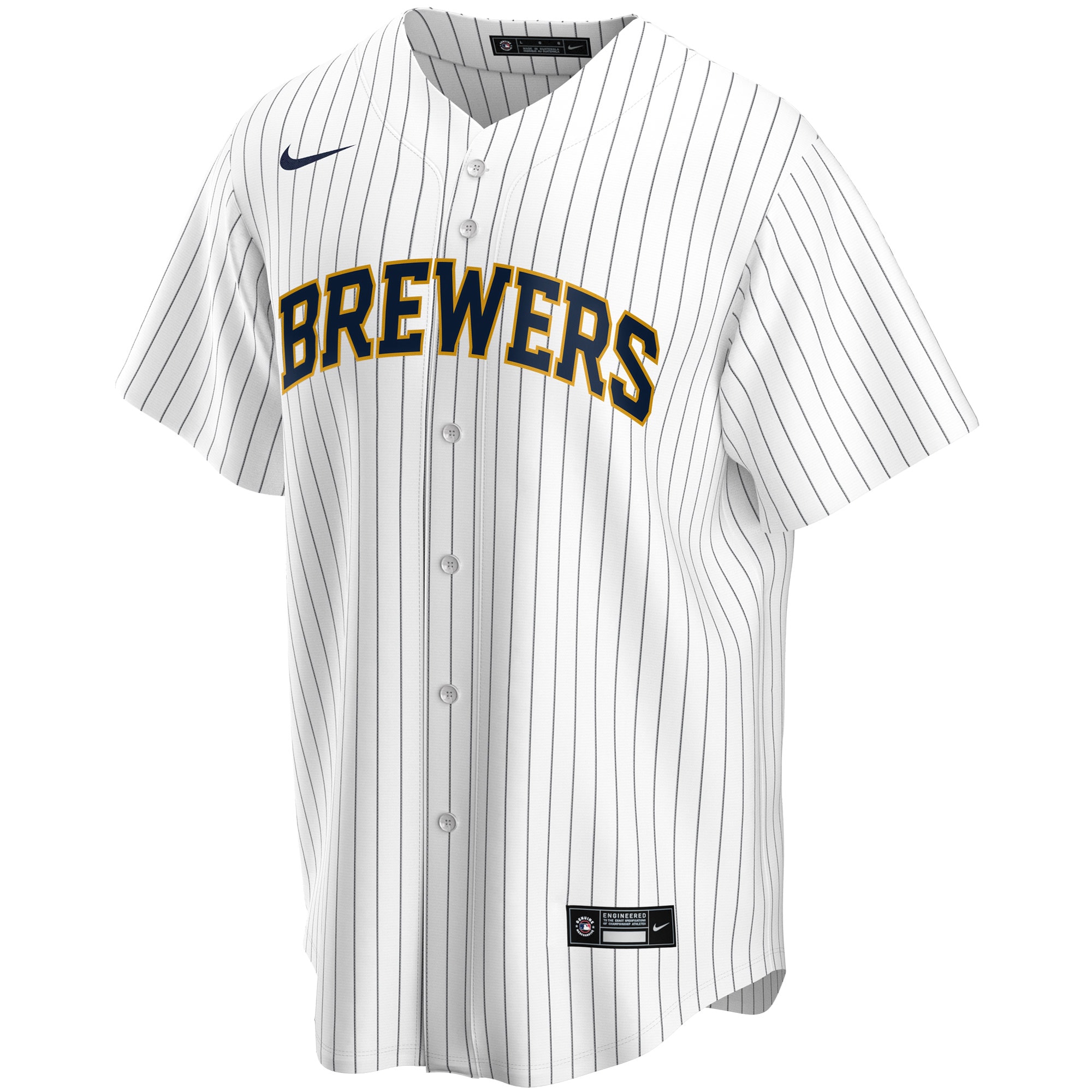 Alternative view of Milwaukee Brewers Youth Home Replica Team Baseball Jersey - White
