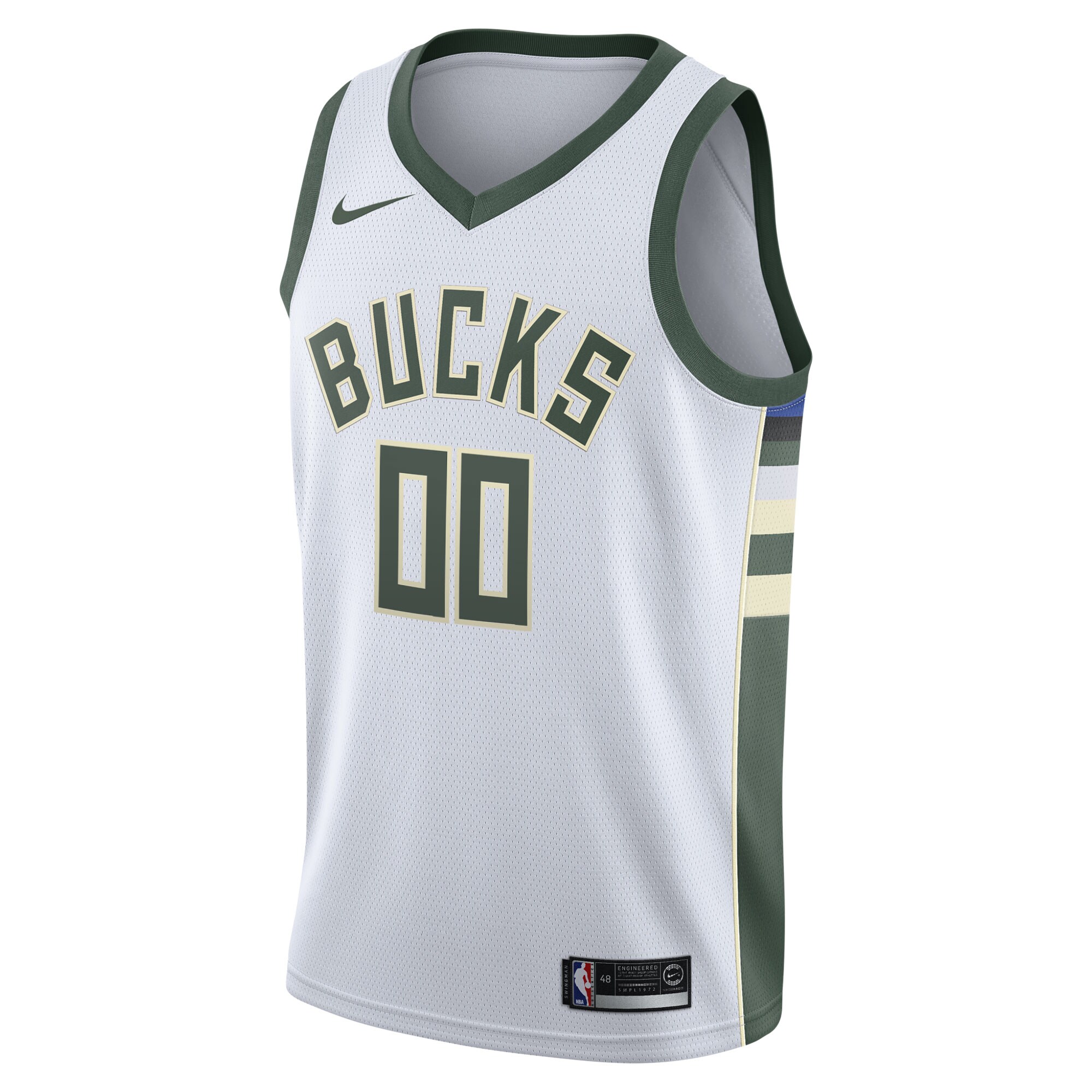 Alternative view of Milwaukee Bucks 2020/21 Swingman Custom Basketball Jersey - Association Edition - White