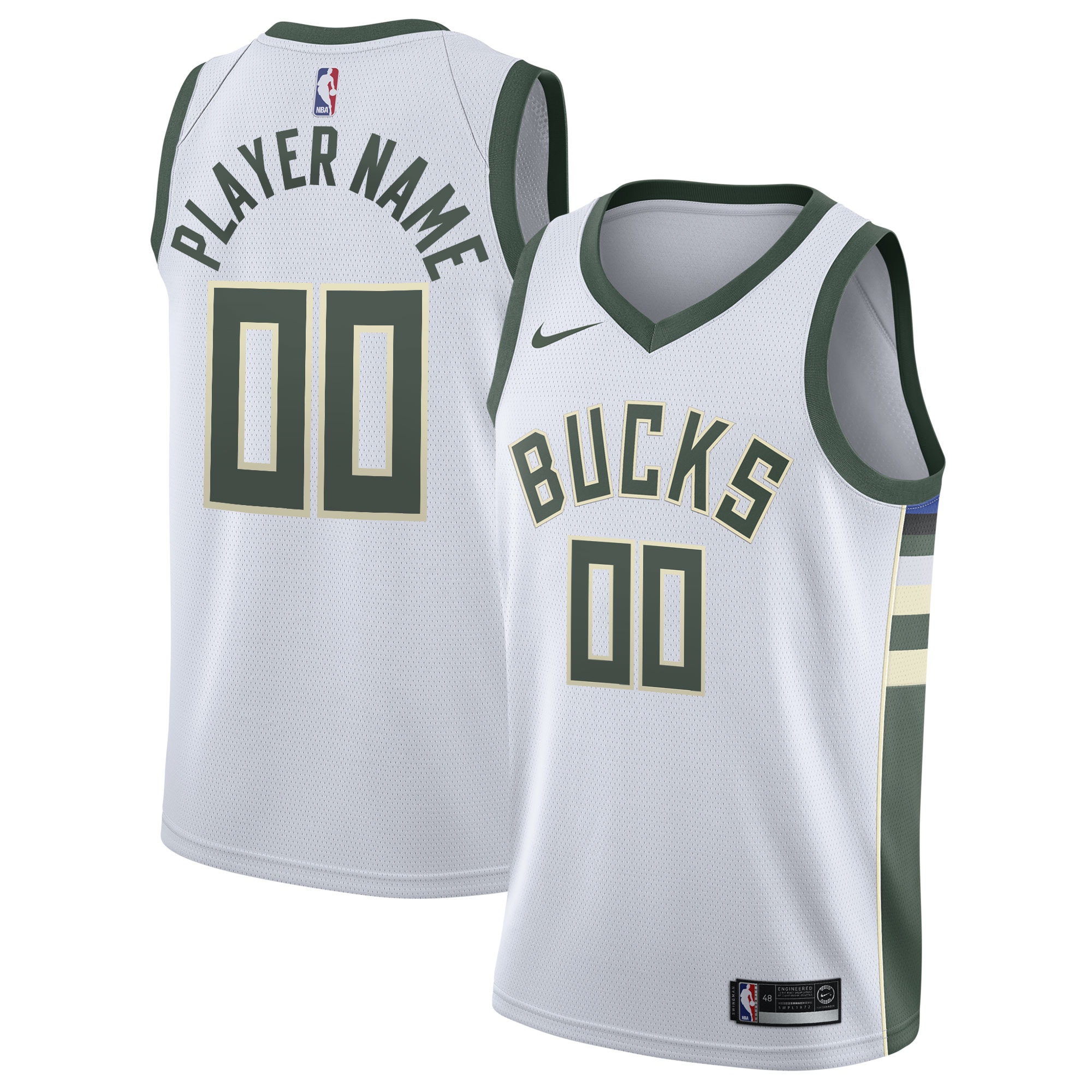 Milwaukee Bucks 2020/21 Swingman Custom Basketball Jersey - Association Edition - White