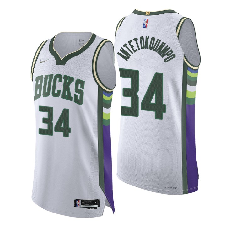 Milwaukee Bucks 2021-22 Nba 75th Giannis Antetokounmpo Authentic Basketball Jersey City