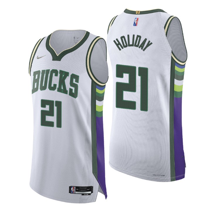 Milwaukee Bucks 2021-22 Nba 75th Jrue Holiday Authentic Basketball Jersey City