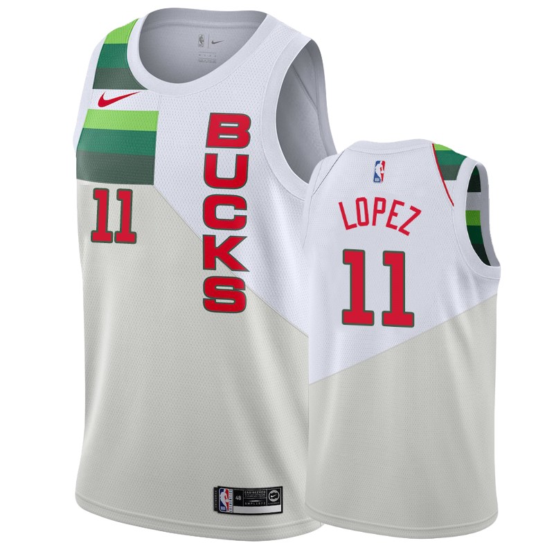 Milwaukee Bucks Brook Lopez #11 White 2018-19 Earned Basketball Jersey