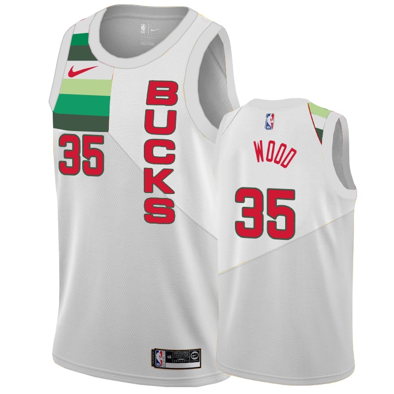 Milwaukee Bucks Christian Wood #35 White 2018-19 Earned Edition Basketball Jersey