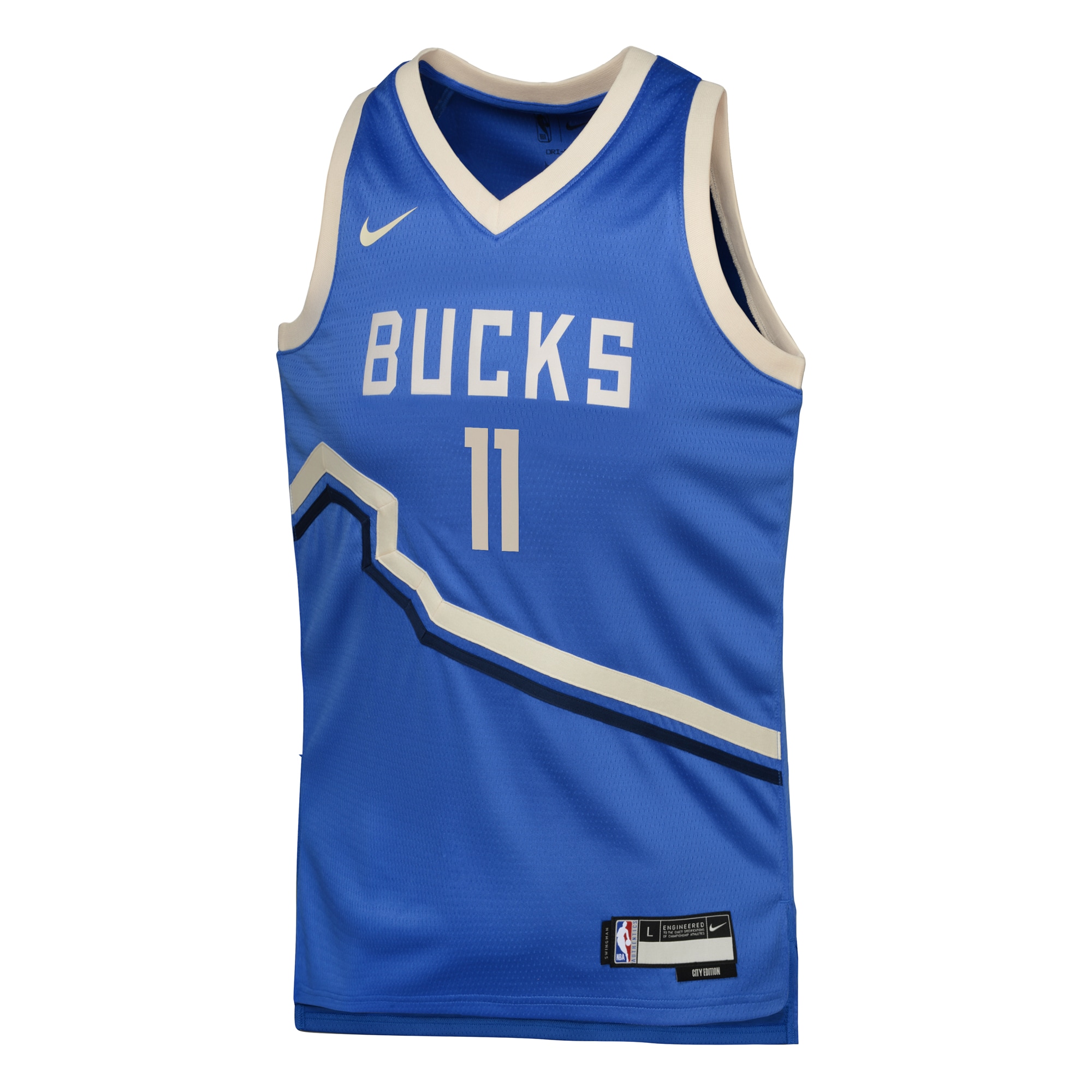 Alternative view of Milwaukee Bucks City Edition Swingman Basketball Jersey 2024 - Royal - Brook Lopez - Youth - JS280 