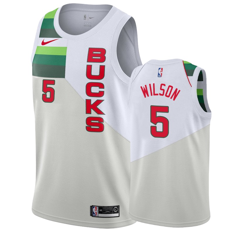 Milwaukee Bucks D.j. Wilson #5 White 2018-19 Earned Basketball Jersey