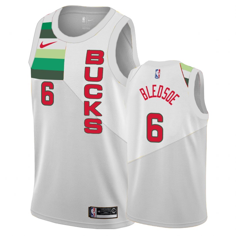 Milwaukee Bucks Eric Bledsoe White Earned Edition Basketball Jersey