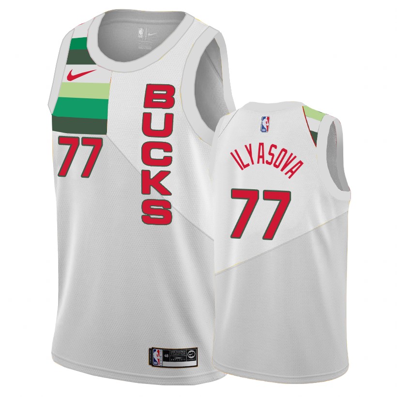 Milwaukee Bucks Ersan Ilyasova White Earned Edition Basketball Jersey