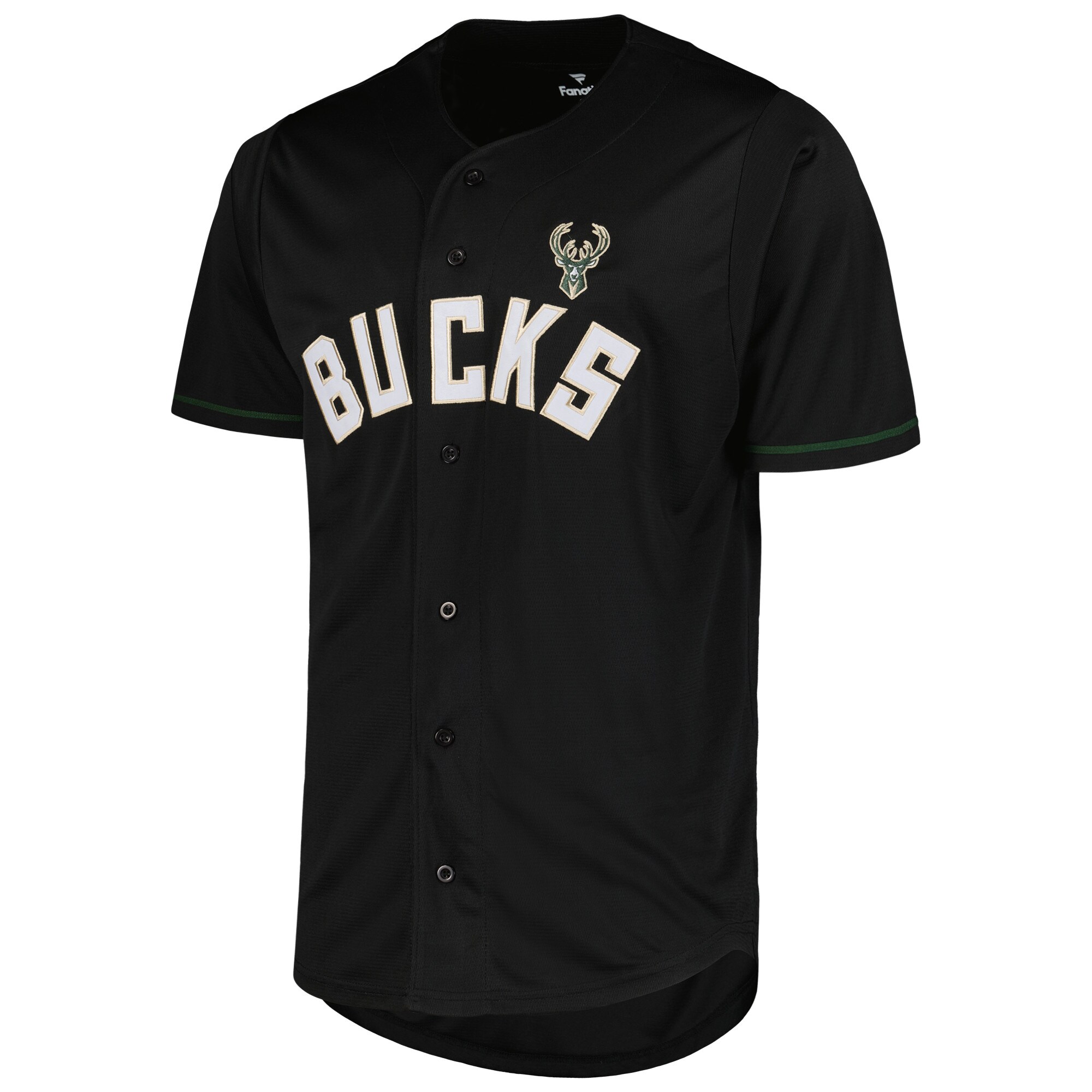 Alternative view of Milwaukee Bucks Fanatics Pop Baseball Basketball Jersey - Black