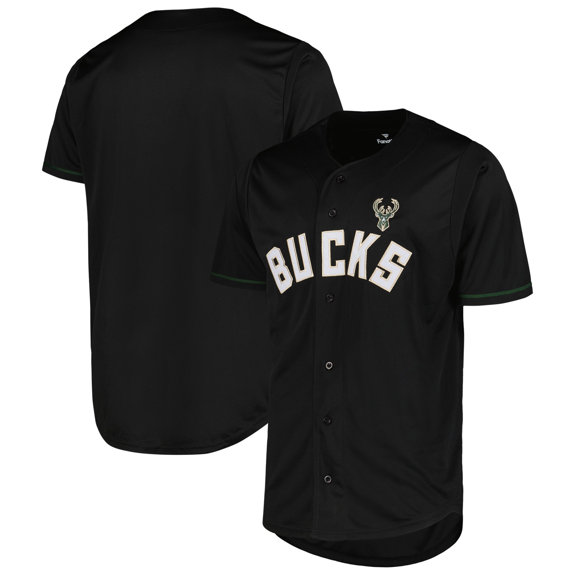 Milwaukee Bucks Fanatics Pop Baseball Basketball Jersey - Black