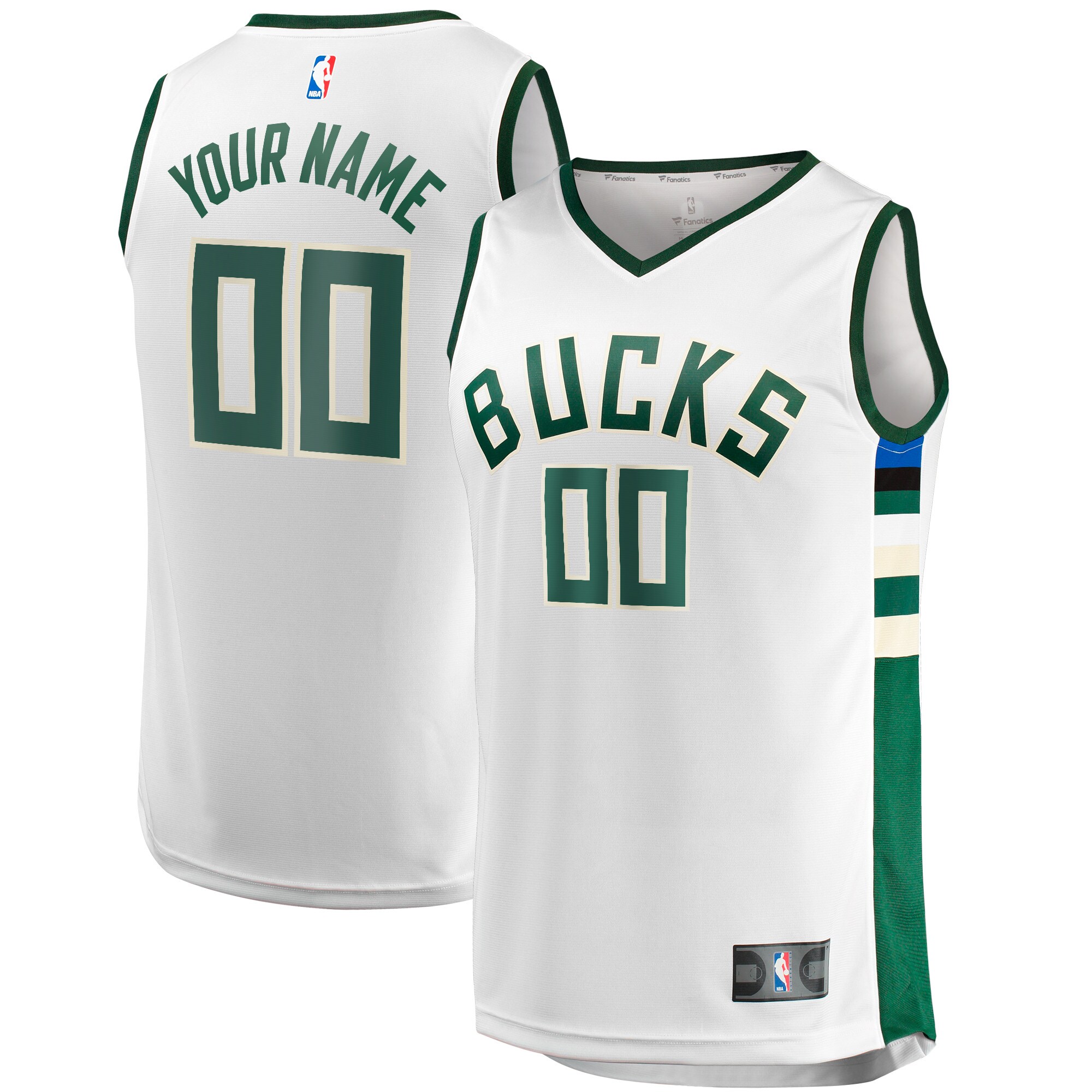 Milwaukee Bucks Fanatics Unisex Fast Break Custom Basketball Jersey - White - Association Edition