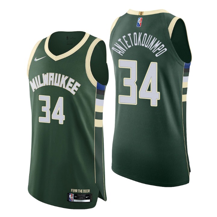 Milwaukee Bucks Giannis Antetokounmpo 75th Anniversary Authentic Basketball Jersey Icon