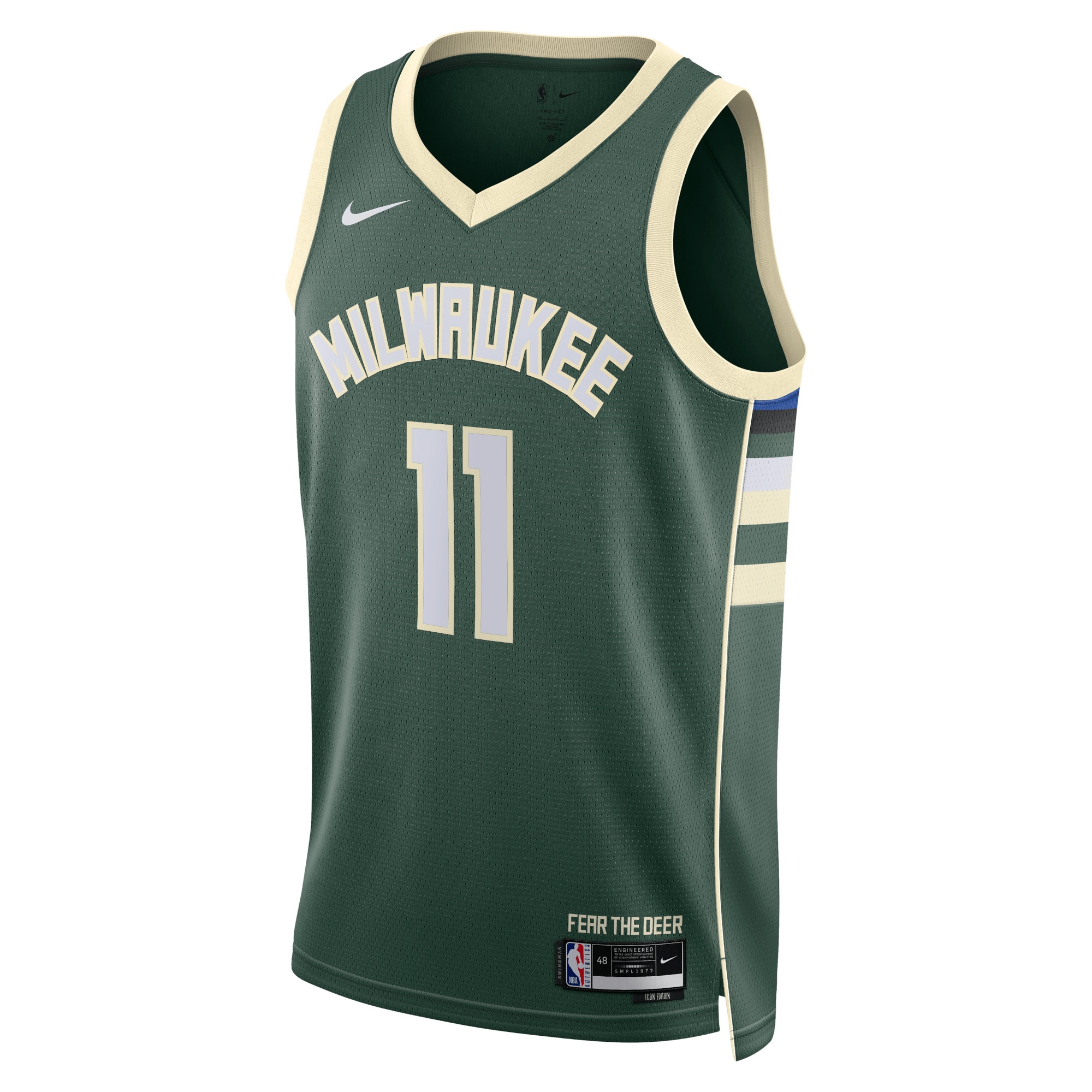 Milwaukee Bucks Icon Edition Swingman Basketball Jersey - Hunter Green - Brook Lopez - Unisex - JS422 
