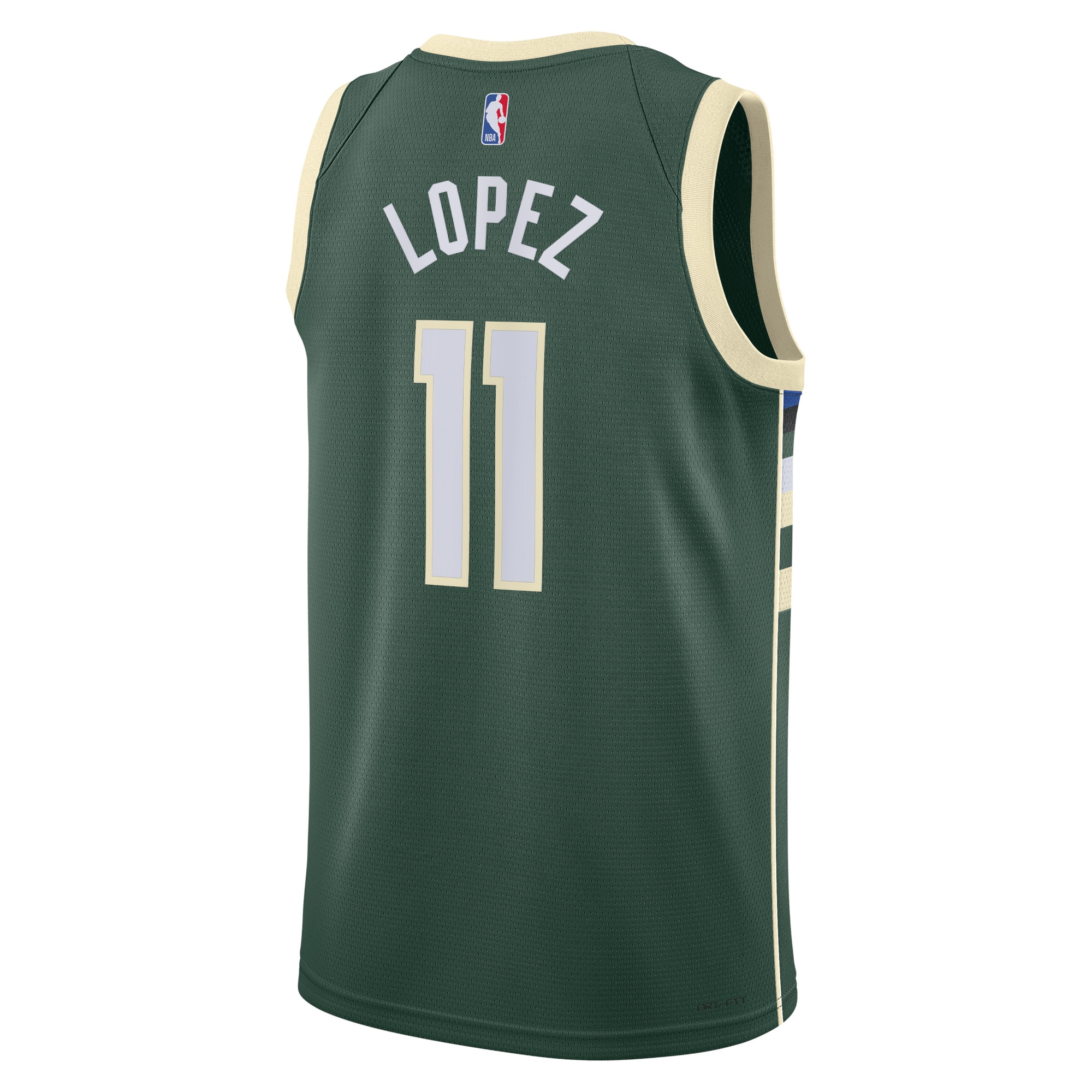 Alternative view of Milwaukee Bucks Icon Edition Swingman Basketball Jersey - Hunter Green - Brook Lopez - Unisex - JS422 