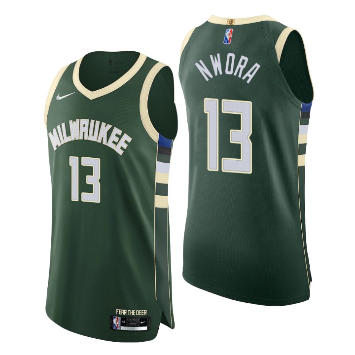 Milwaukee Bucks Jordan Nwora 75th Anniversary Authentic Basketball Jersey Icon