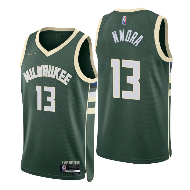 Milwaukee Bucks Jordan Nwora 75th Anniversary Diamond Basketball Jersey Icon Edition