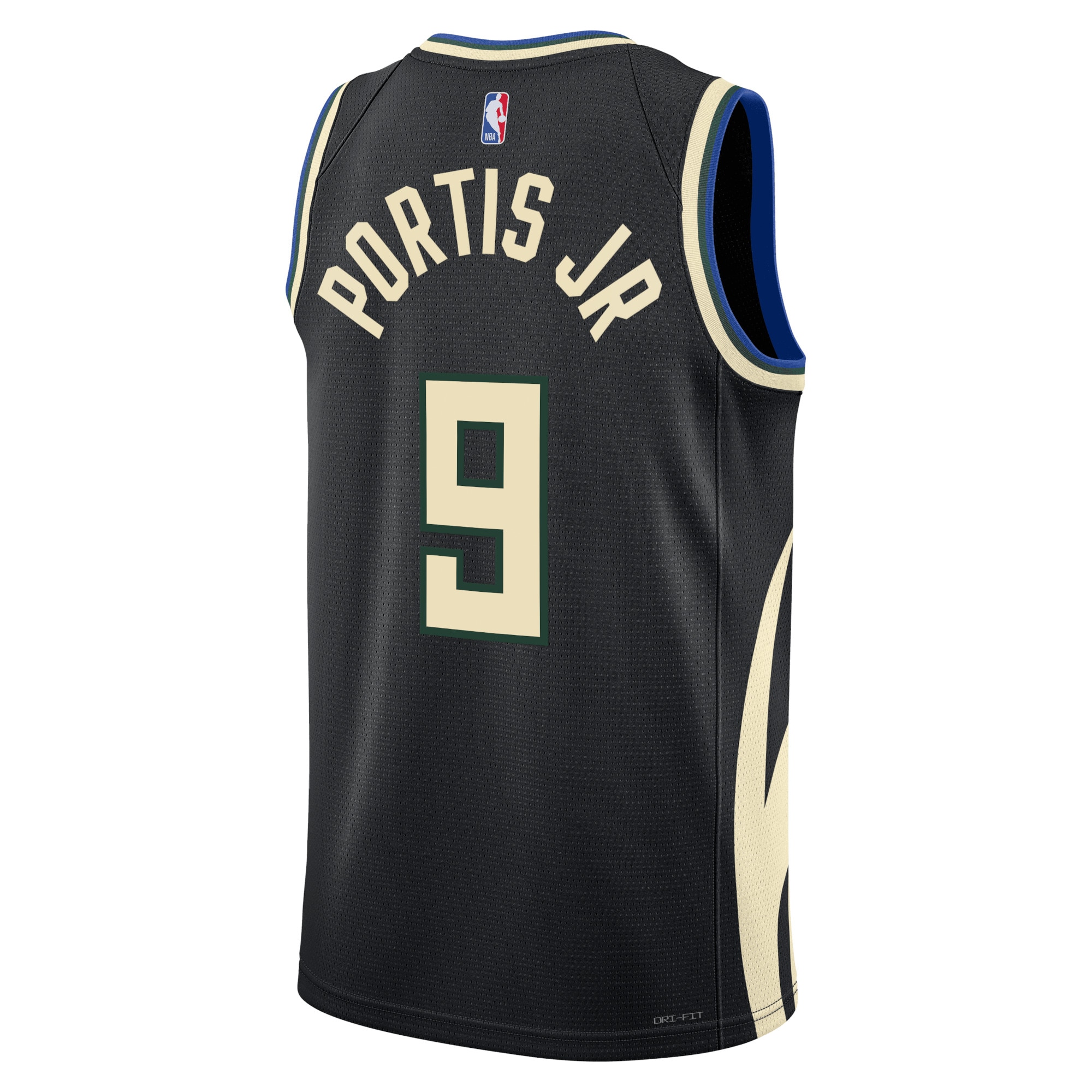 Alternative view of Milwaukee Bucks Jordan Statement Edition Swingman Basketball Jersey - Black - Bobby Portis Jr - Unisex - JS878 