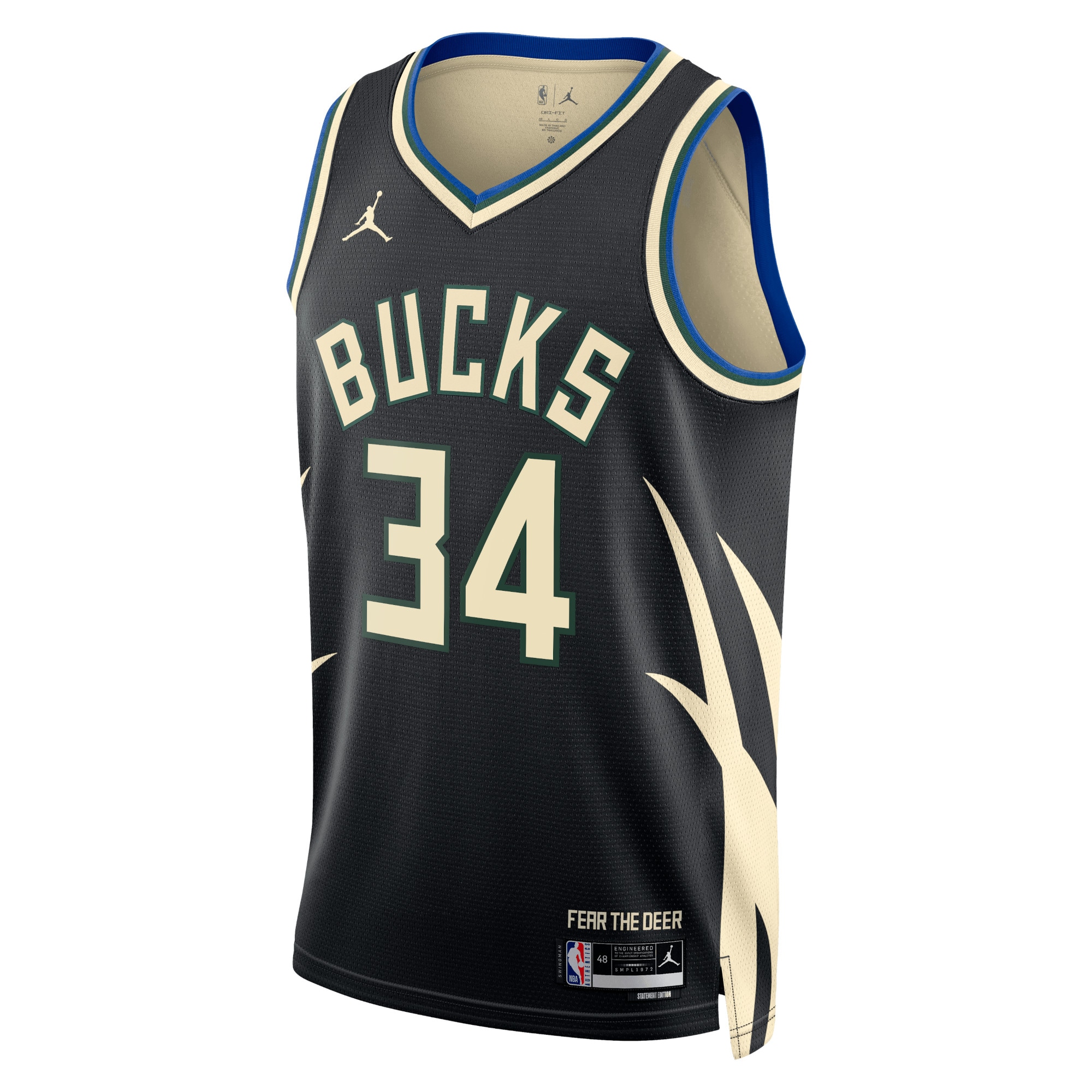 Milwaukee Bucks Jordan Statement Edition Swingman Basketball Jersey - Black - Giannis Antetokounmpo - Unisex - JS241 