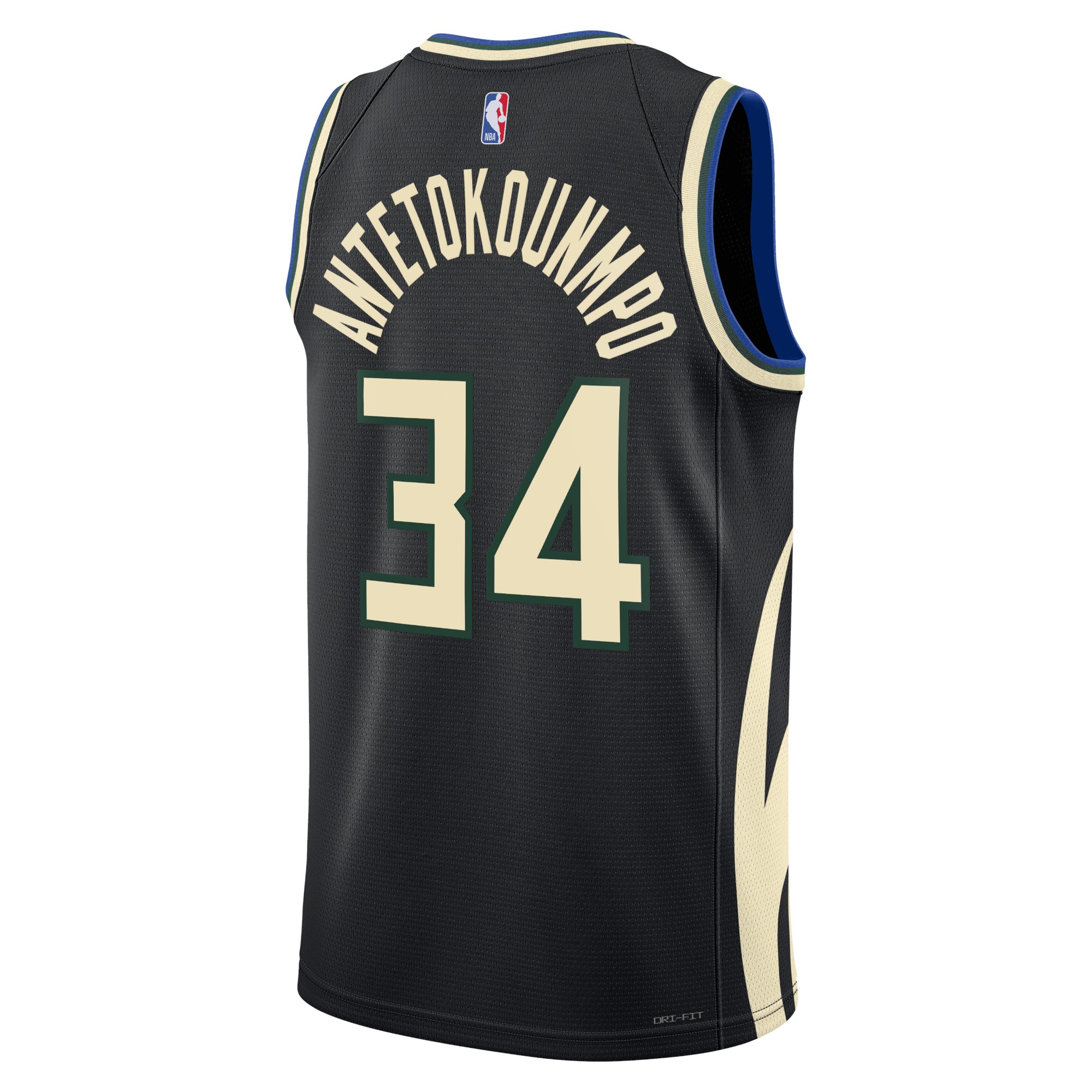 Alternative view of Milwaukee Bucks Jordan Statement Edition Swingman Basketball Jersey - Black - Giannis Antetokounmpo - Unisex - JS241 