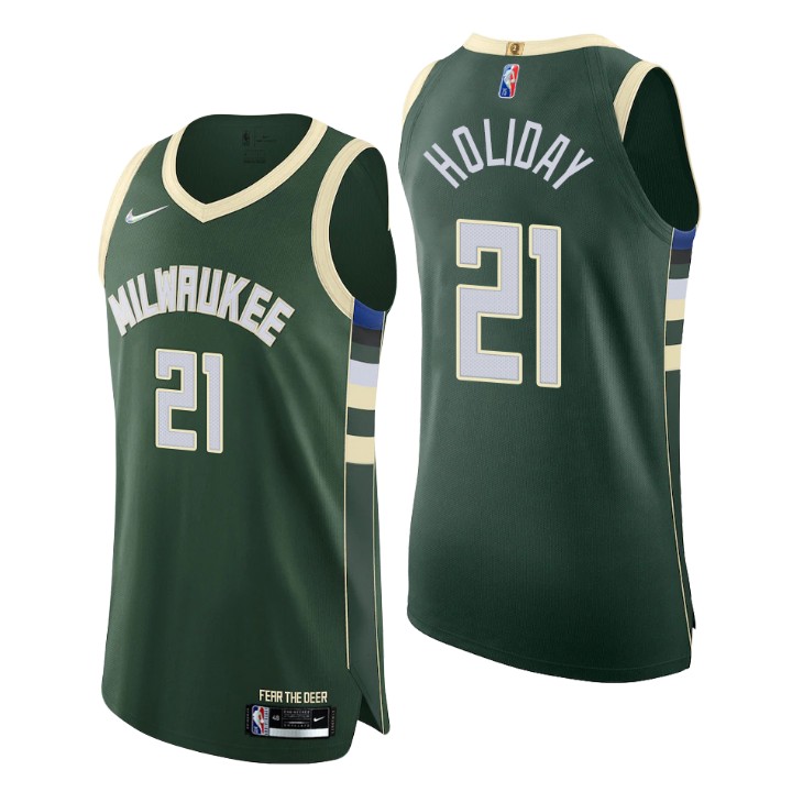 Milwaukee Bucks Jrue Holiday 75th Anniversary Authentic Basketball Jersey Icon