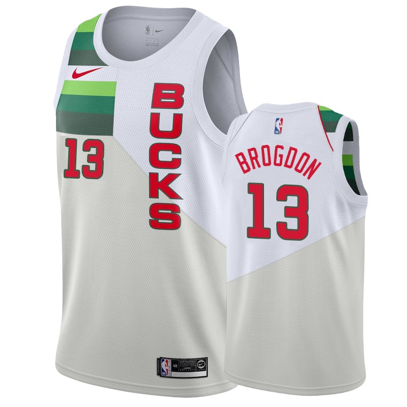 Milwaukee Bucks Malcolm Brogdon #13 White 2018-19 Earned Basketball Jersey