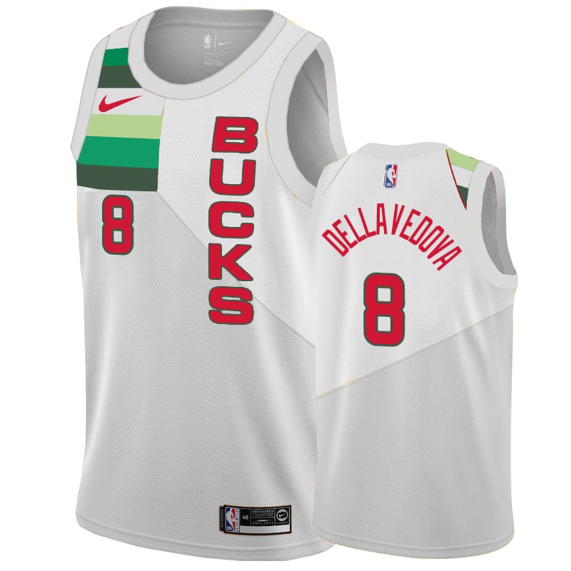 Milwaukee Bucks Matthew Dellavedova #8 White 2018-19 Earned Edition Basketball Jersey