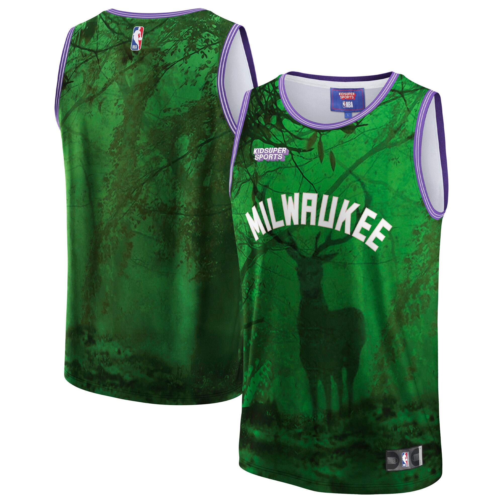 Milwaukee Bucks Nba & Kidsuper Studios By Fanatics Unisex Hometown Basketball Jersey - Green