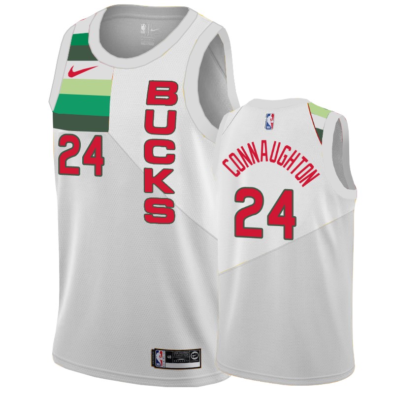 Milwaukee Bucks Pat Connaughton #24 White 2018-19 Earned Edition Basketball Jersey