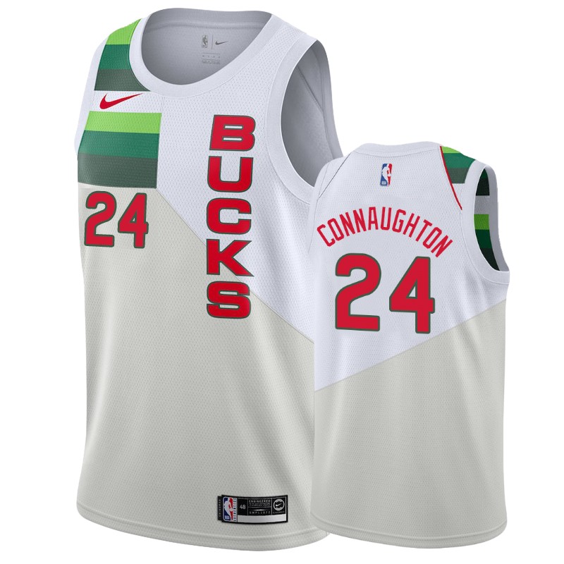 Milwaukee Bucks Pat Connaughton #24 White 2018-19 Earned Basketball Jersey