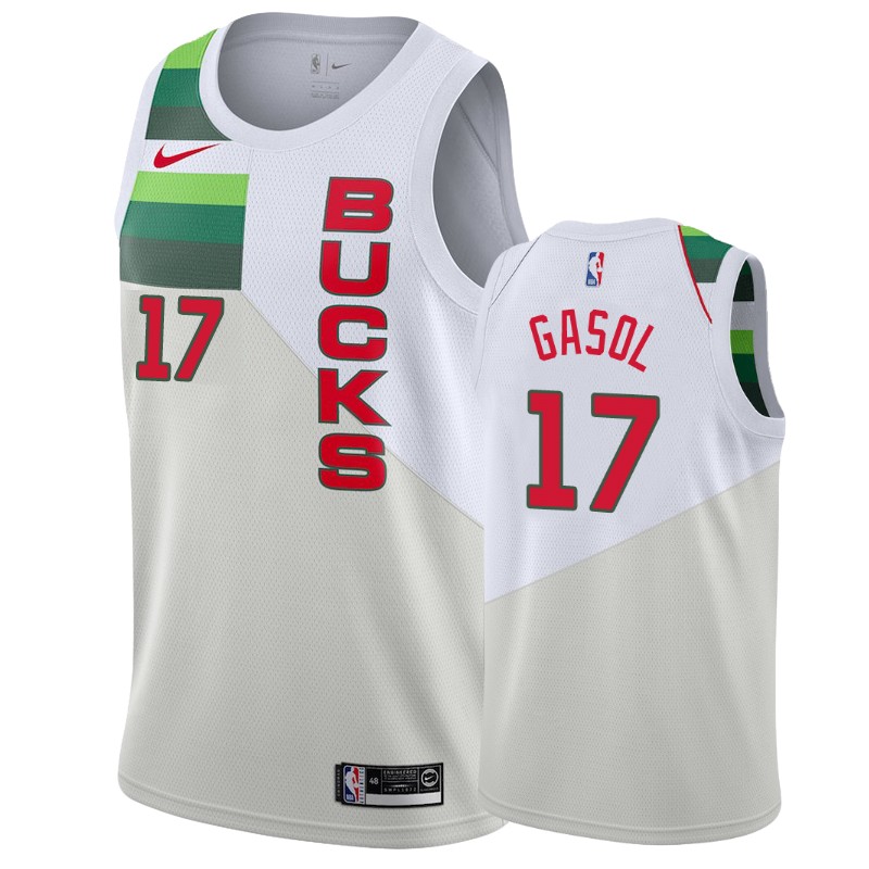 Milwaukee Bucks Pau Gasol #17 Cream Earned Basketball Jersey -youth