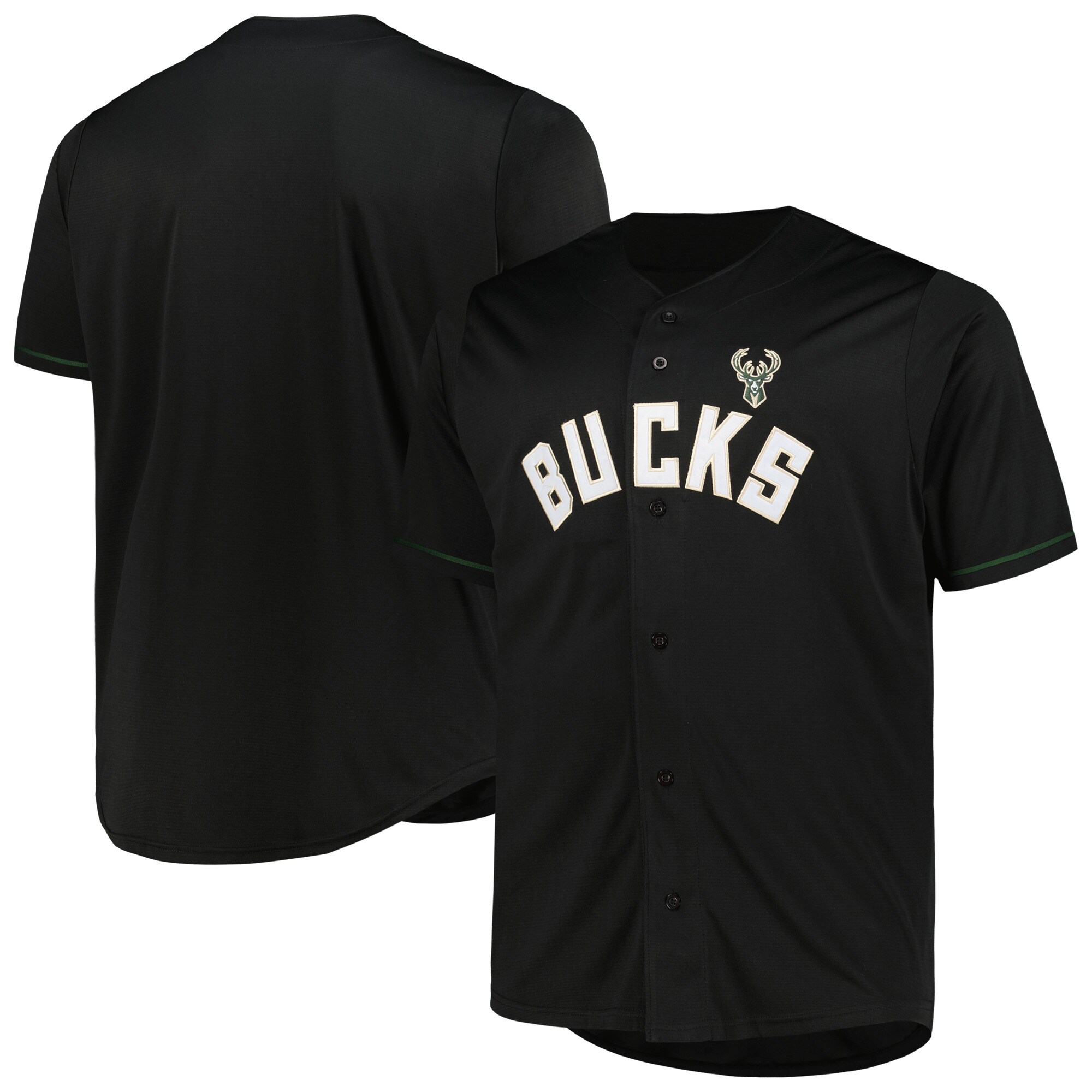 Milwaukee Bucks Profile Big & Tall Pop Basketball Jersey – Black