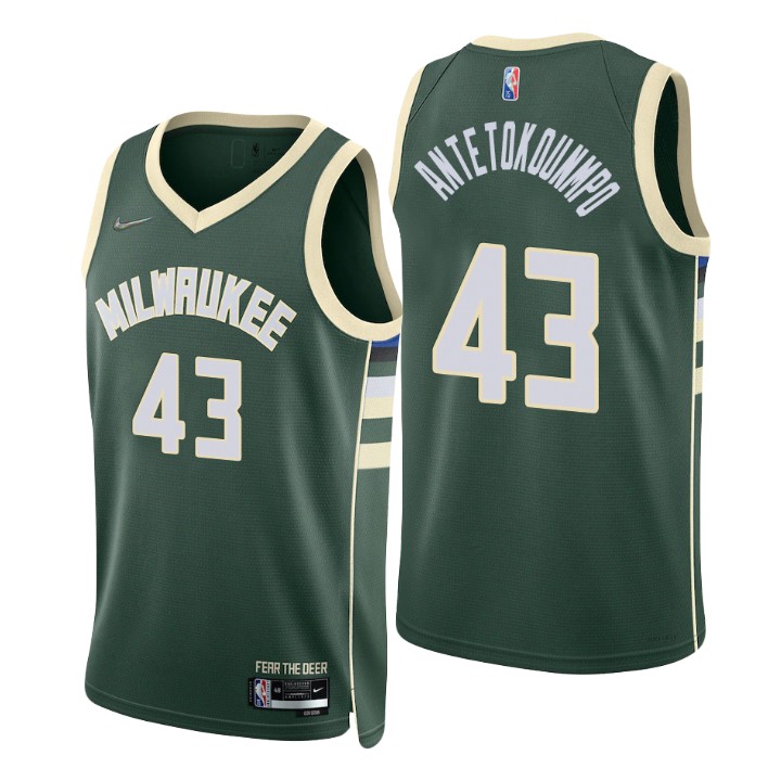 Milwaukee Bucks Thanasis Antetokounmpo 75th Anniversary Diamond Basketball Jersey Icon Edition