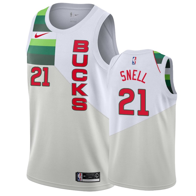 Milwaukee Bucks Tony Snell #21 White 2018-19 Earned Basketball Jersey