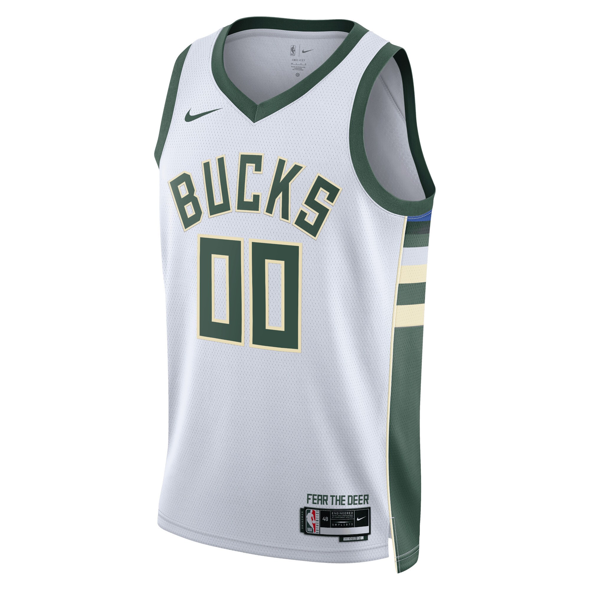 Alternative view of Milwaukee Bucks Unisex Swingman Custom Basketball Jersey White - Association Edition