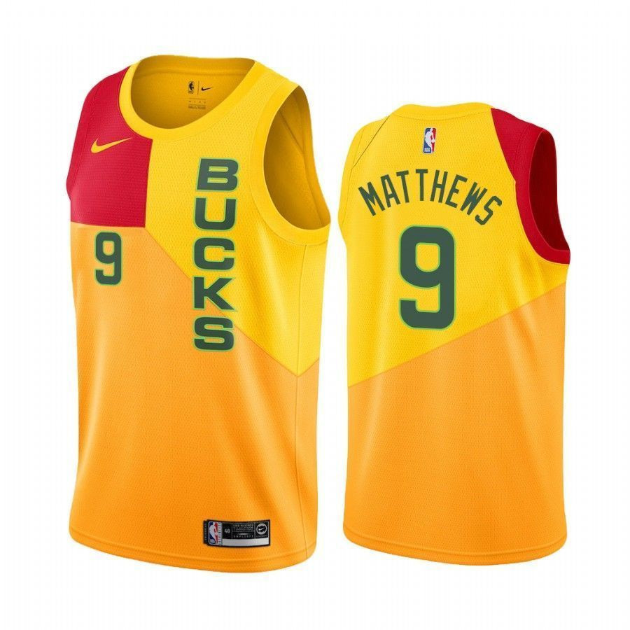 Milwaukee Bucks Wesley Matthews 9 City Men's Basketball Jersey - JS397 