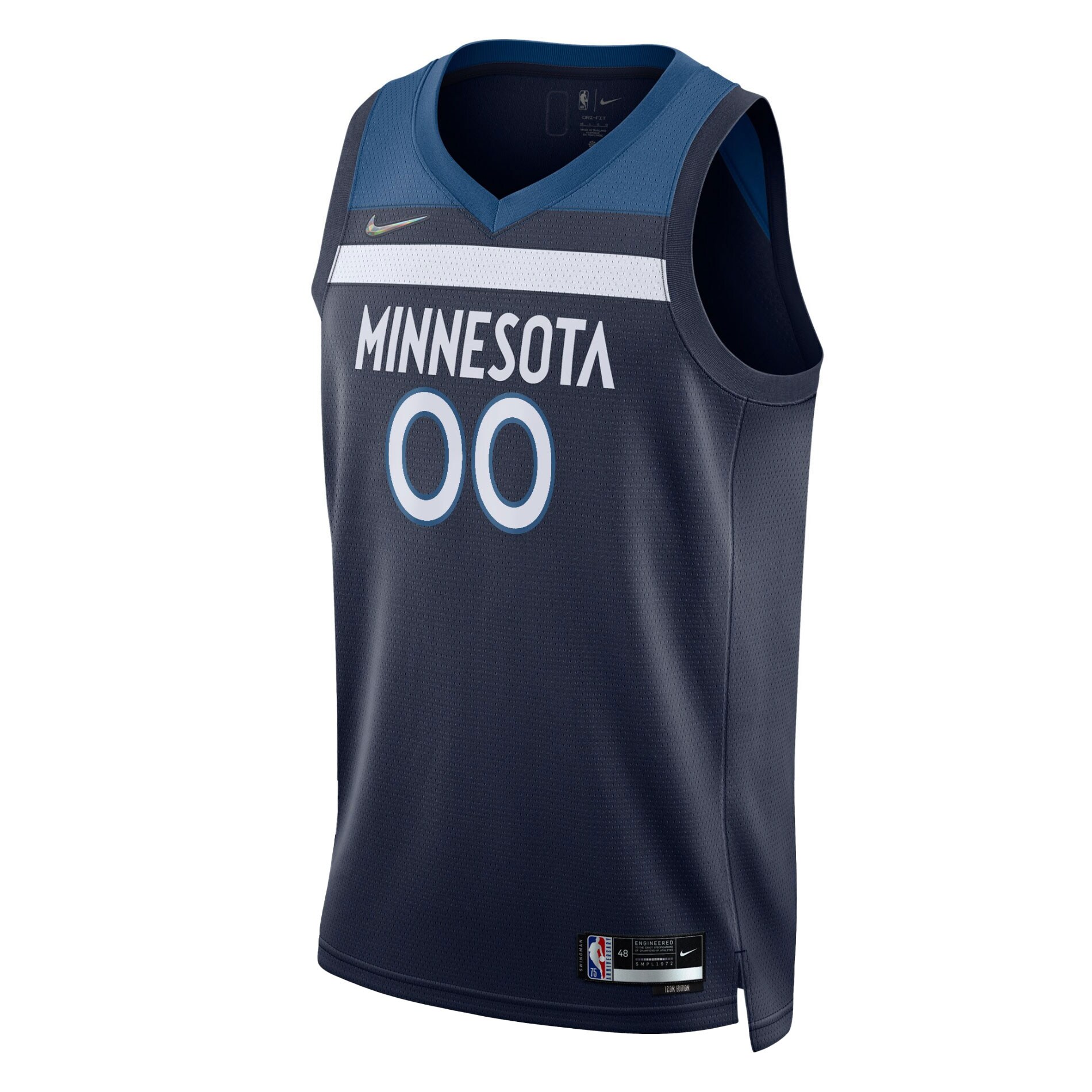 Alternative view of Minnesota Timberwolves 2021/22 Diamond Swingman Custom Basketball Jersey - Icon Edition - Navy