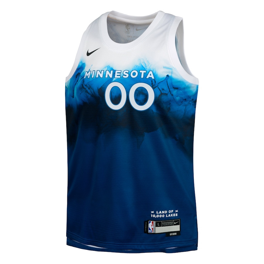 Alternative view of Minnesota Timberwolves 2023/24 City Edition Swingman Custom YOUTH Basketball Jersey - Blue - JS708 