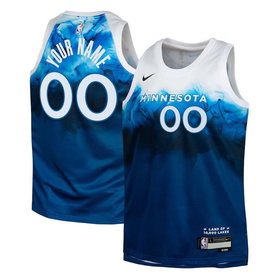 Minnesota Timberwolves 2023/24 City Edition Swingman Custom YOUTH Basketball Jersey - Blue - JS708 