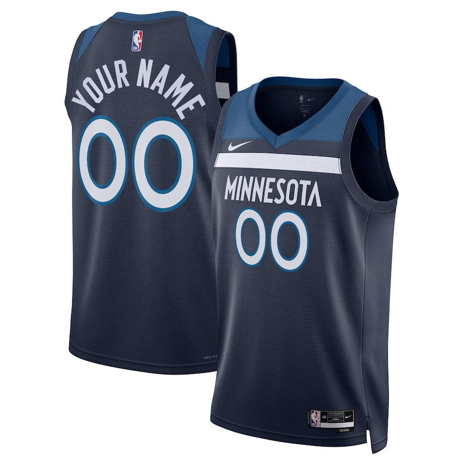 Minnesota Timberwolves 2023/24 Icon Swingman Custom Men Basketball Jersey - Navy - JS453 