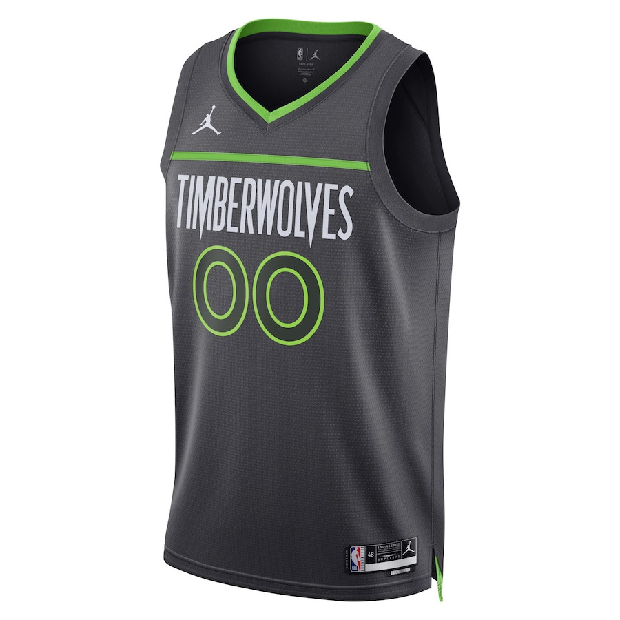 Alternative view of Minnesota Timberwolves 2023/24 Statement Swingman Custom Men Basketball Jersey - Gray - JS981 