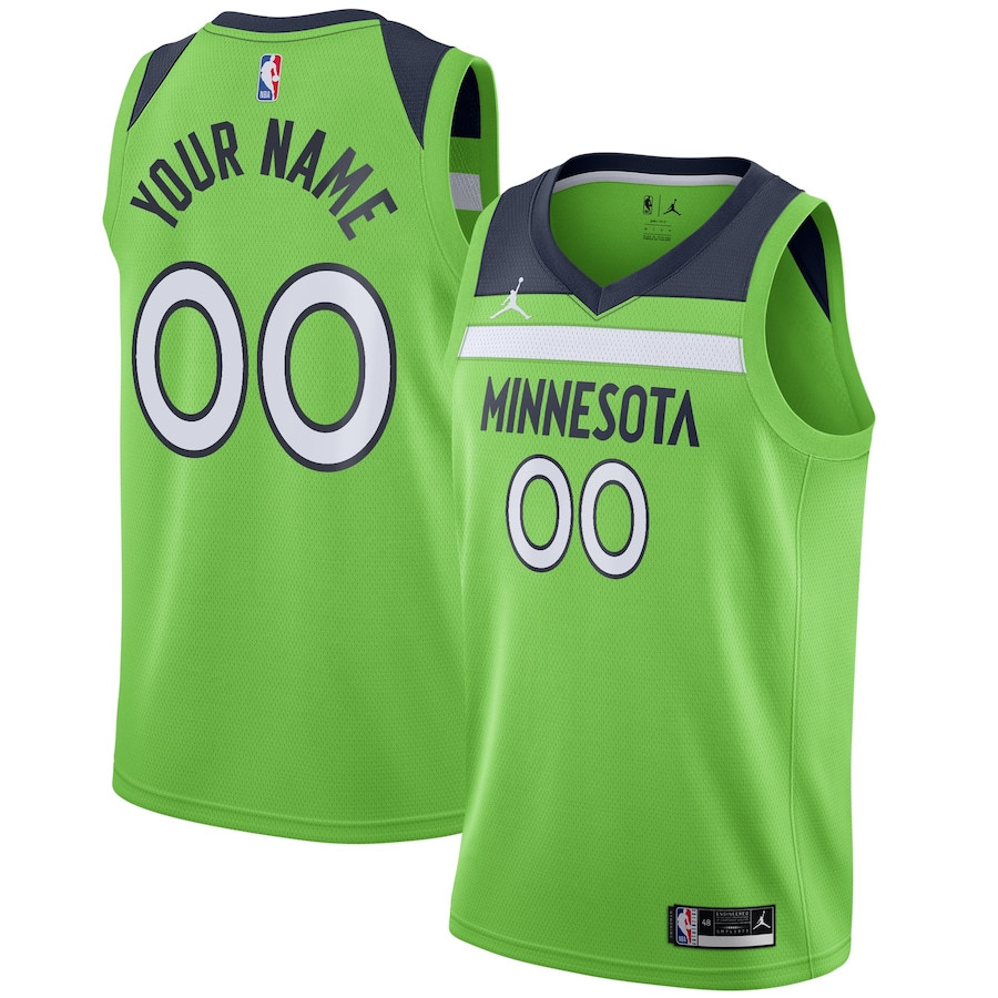 Minnesota Timberwolves 2023/24 Statement Swingman Custom Men Basketball Jersey - Green - JS386 