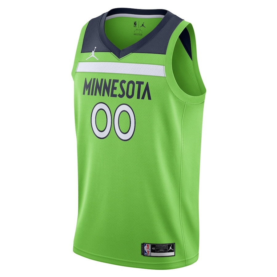 Alternative view of Minnesota Timberwolves 2023/24 Statement Swingman Custom Men Basketball Jersey - Green - JS386 