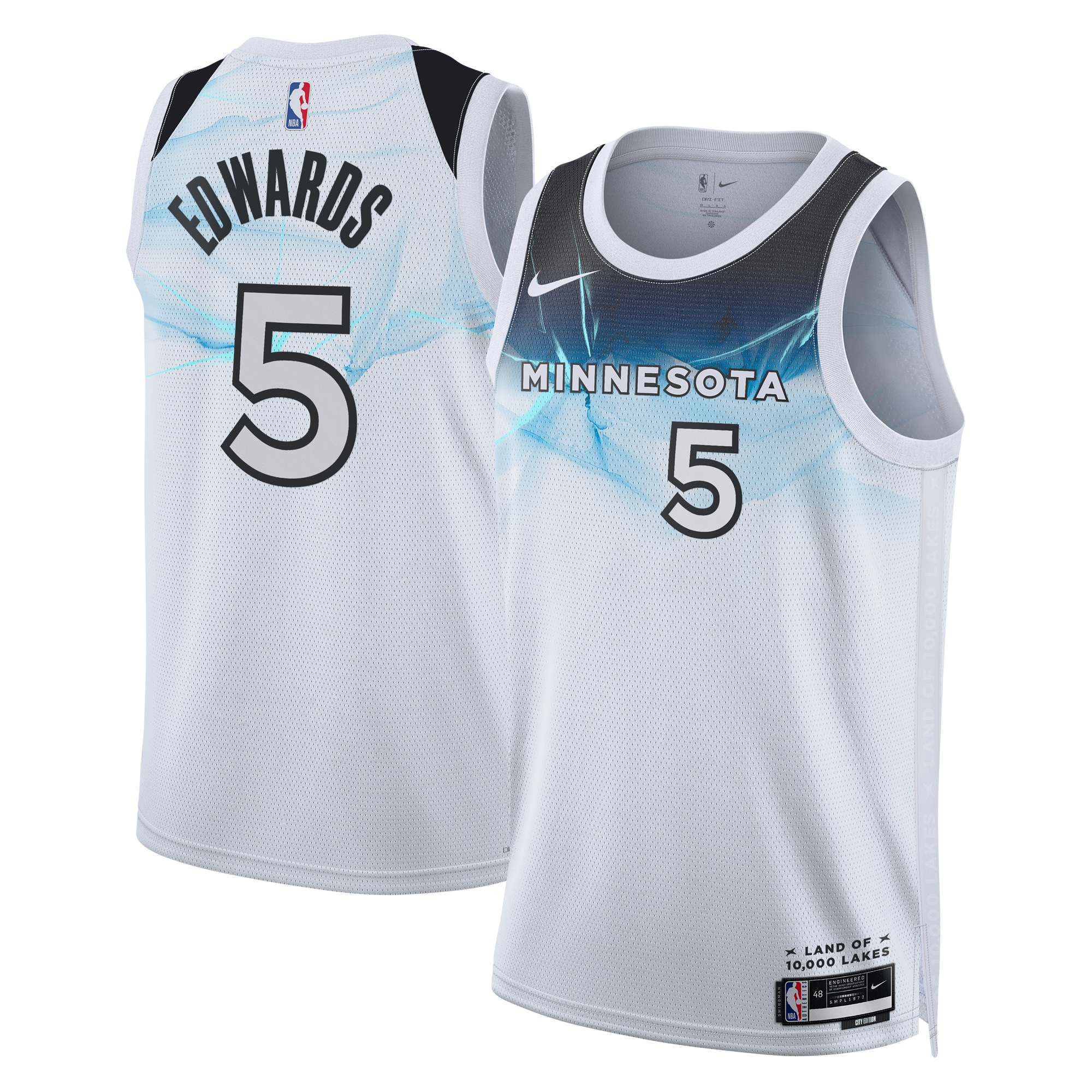 Minnesota Timberwolves City Edition Swingman Basketball Jersey 2024 - White - Anthony Edwards - Unisex - JS599 