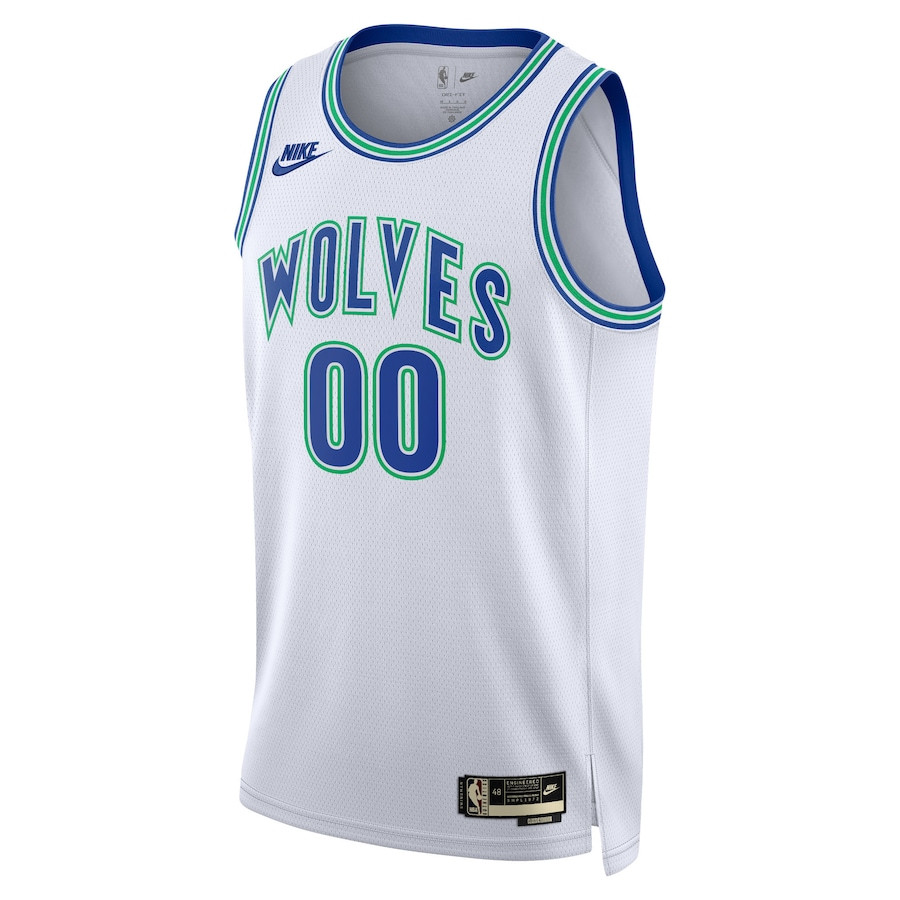 Alternative view of Minnesota Timberwolves Hardwood Classic Edition Swingman Custom Basketball Jersey - White - JS750 