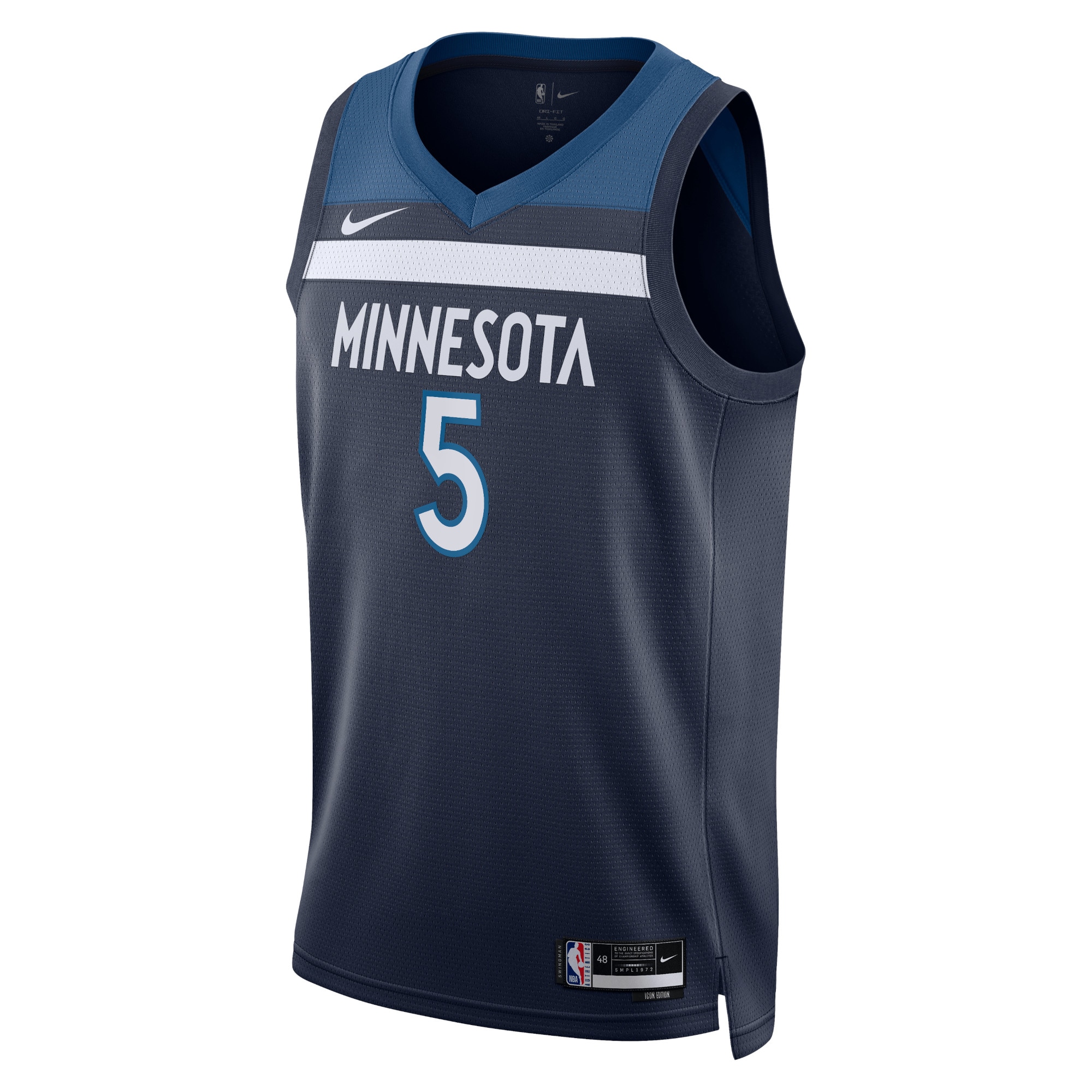 Alternative view of Minnesota Timberwolves Icon Edition Swingman Basketball Jersey - Navy - Anthony Edwards - Unisex - JS956 