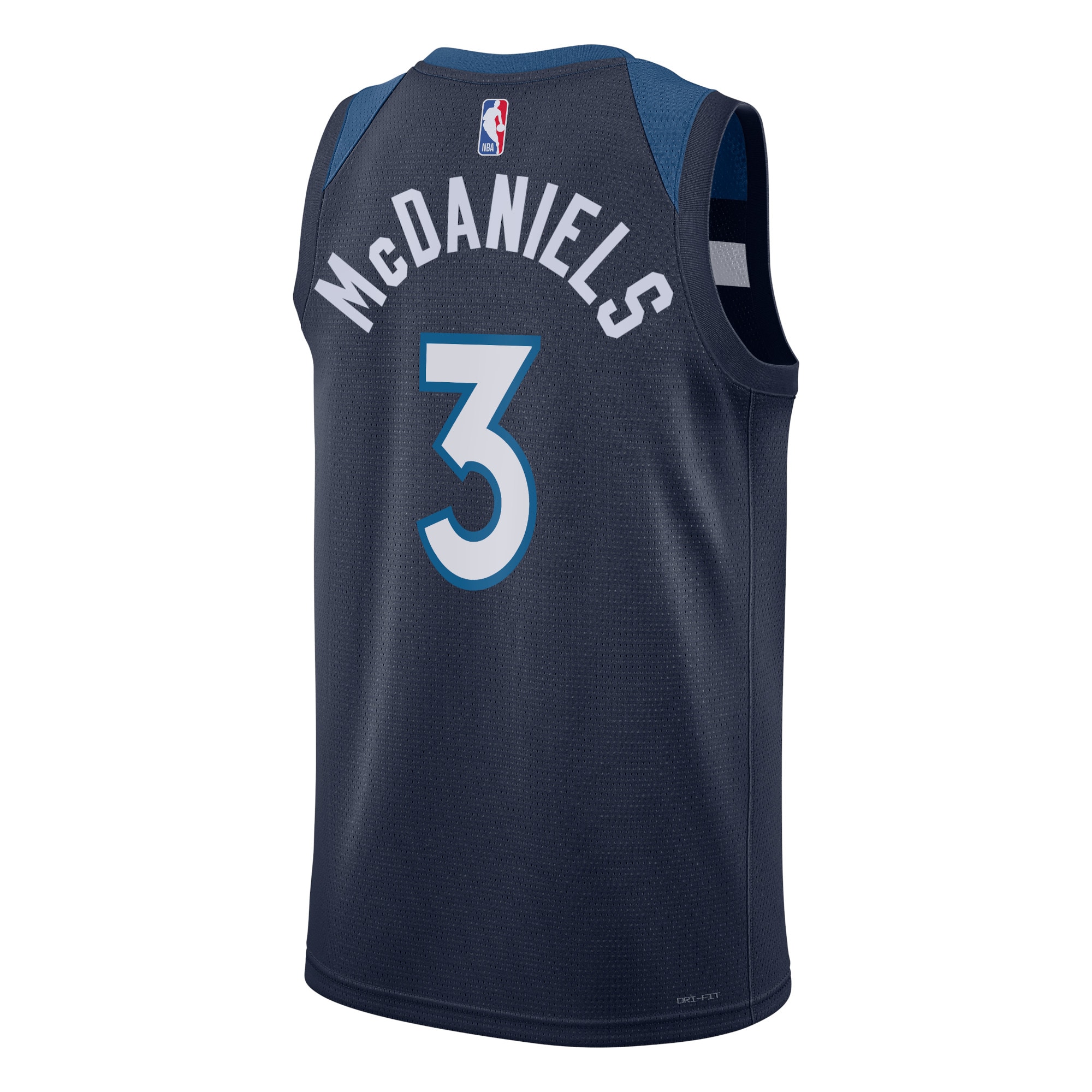 Alternative view of Minnesota Timberwolves Icon Edition Swingman Basketball Jersey - Navy - Jaden McDaniels - Unisex - JS341 